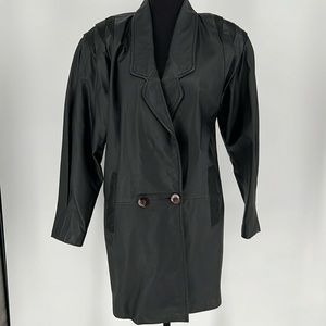 G-III LEATHER FASHIONS BLACK LEATHER‎ COAT